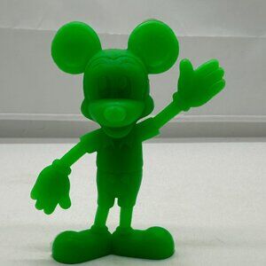 Vintage Louis MARX Green Mickey Mouse  Figure Plastic 70's Retro Disney
